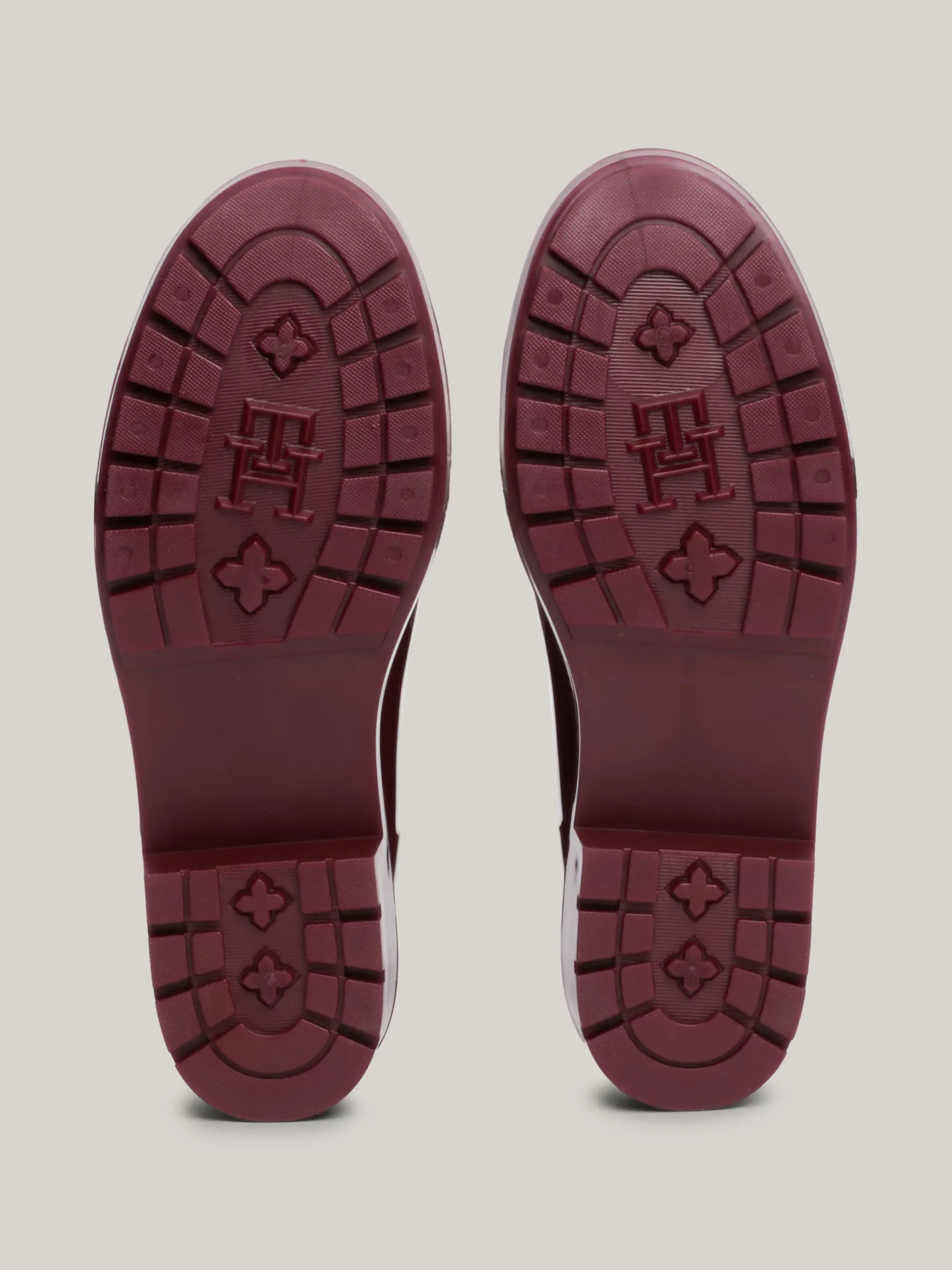 Botki*Tommy Hilfiger Kalosze Na Podeszwie Z Protektorem DEEP ROUGE