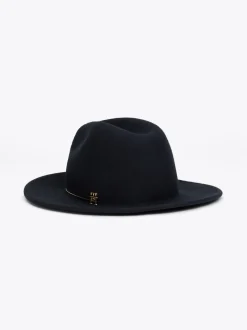 Czapki I Szaliki*Tommy Hilfiger Kapelusz Fedora Z Czystej Wełny SPACE BLUE