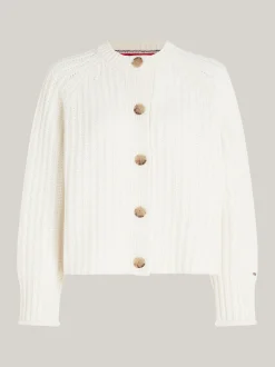 Swetry Z Okrągłym Dekoltem|Kardigany*Tommy Hilfiger Kardigan O Kroju Oversize IVORY PETAL