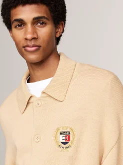 Swetry|Dzianina*Tommy Hilfiger Kardigan O Pudełkowym Kroju Z Domieszką Wełny GENTLE GOLD