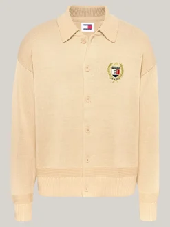 Swetry|Dzianina*Tommy Hilfiger Kardigan O Pudełkowym Kroju Z Domieszką Wełny GENTLE GOLD