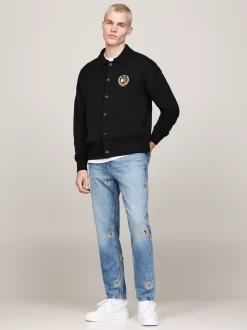 Swetry|Dzianina*Tommy Hilfiger Kardigan O Pudełkowym Kroju Z Domieszką Wełny BLACK