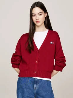 Kardigany|Dzianina*Tommy Hilfiger Kardigan O Pudełkowym Kroju REGATTA RED