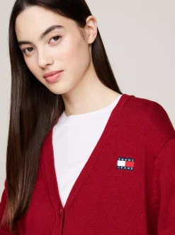Kardigany|Dzianina*Tommy Hilfiger Kardigan O Pudełkowym Kroju REGATTA RED