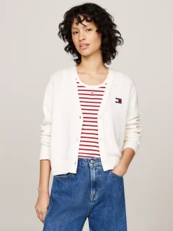 Kardigany|Dzianina*Tommy Hilfiger Kardigan O Pudełkowym Kroju ANCIENT WHITE