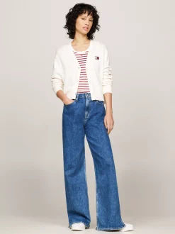 Kardigany|Dzianina*Tommy Hilfiger Kardigan O Pudełkowym Kroju ANCIENT WHITE