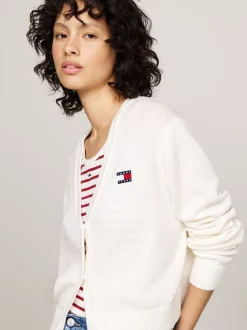 Kardigany|Dzianina*Tommy Hilfiger Kardigan O Pudełkowym Kroju ANCIENT WHITE