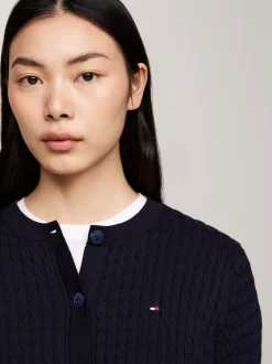 Swetry Z Okrągłym Dekoltem|Kardigany*Tommy Hilfiger Kardigan O Splocie Warkoczowym DESERT SKY