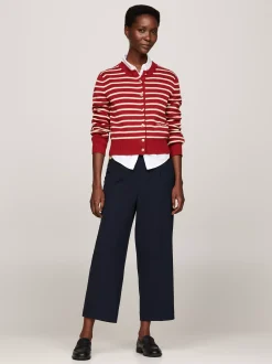 Swetry Z Okrągłym Dekoltem|Kardigany*Tommy Hilfiger Kardigan O Wąskim Kroju W Paski BRETON STP DARK MAGMA/ C IVORY