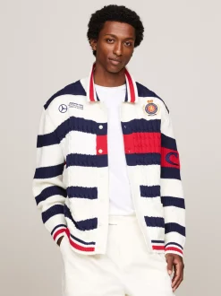 Kardigany|Dzianina*Tommy Hilfiger Kardigan Rugby Tommy X Mercedes F1 X CR YALE NAVY