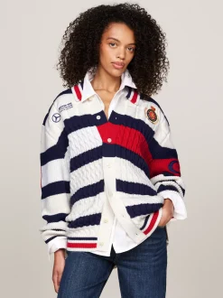 Kardigany|Dzianina*Tommy Hilfiger Kardigan Rugby Tommy X Mercedes F1 X CR YALE NAVY