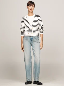 Swetry Z Okrągłym Dekoltem|Kardigany*Tommy Hilfiger Kardigan W Paski Bretońskie BRETON STP/ IVORY PETAL/ DESERT SKY