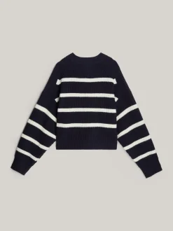 Swetry|Dzianina*Tommy Hilfiger Kardigan Z Czystej Wełny W Bretońskie Paski DESERT SKY