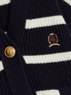 Swetry|Dzianina*Tommy Hilfiger Kardigan Z Czystej Wełny W Bretońskie Paski DESERT SKY