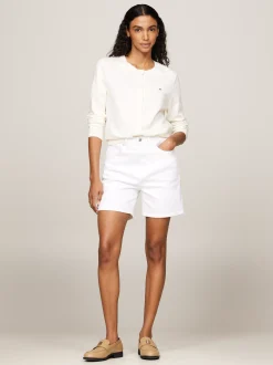Kardigany|Dzianina*Tommy Hilfiger Kardigan Z Dżerseju Z Okrągłym Dekoltem IVORY PETAL