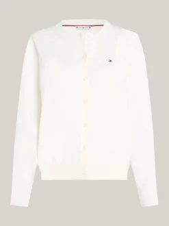 Kardigany|Dzianina*Tommy Hilfiger Kardigan Z Dżerseju Z Okrągłym Dekoltem IVORY PETAL