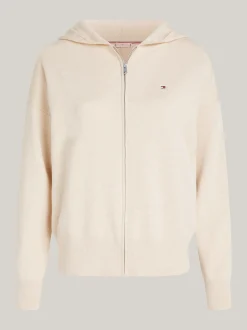 Kardigany|Dzianina*Tommy Hilfiger Kardigan Z Kapturem I Zapięciem Na Zamek CLASSIC BEIGE