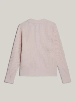 Swetry Z Okrągłym Dekoltem|Swetry*Tommy Hilfiger Kardigan Z Okrągłym Dekoltem Adaptive DELICATE PINK HEATHER