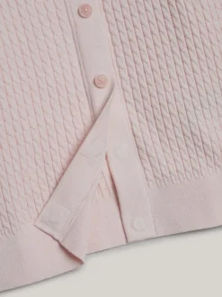 Swetry Z Okrągłym Dekoltem|Swetry*Tommy Hilfiger Kardigan Z Okrągłym Dekoltem Adaptive DELICATE PINK HEATHER