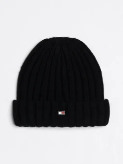 Czapki|Czapki I Szaliki*Tommy Hilfiger Kaszmirowa Czapka Typu Beanie BLACK