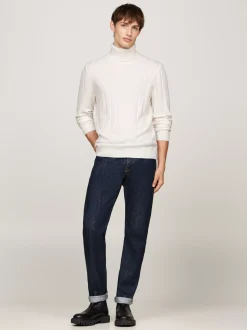 Swetry Z Golfem|Swetry*Tommy Hilfiger Kaszmirowy Sweter Smart Casual Z Golfem IVORY