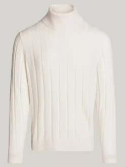 Swetry Z Golfem|Swetry*Tommy Hilfiger Kaszmirowy Sweter Smart Casual Z Golfem IVORY