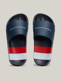 Obuwie I Akcesoria*Tommy Hilfiger Klapki Basenowe Z Logo I Paskami BLUE/WHITE/RED