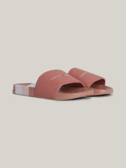 Obuwie I Akcesoria*Tommy Hilfiger Klapki Basenowe Z Motywem Pasków I Logo ANTIQUE ROSE