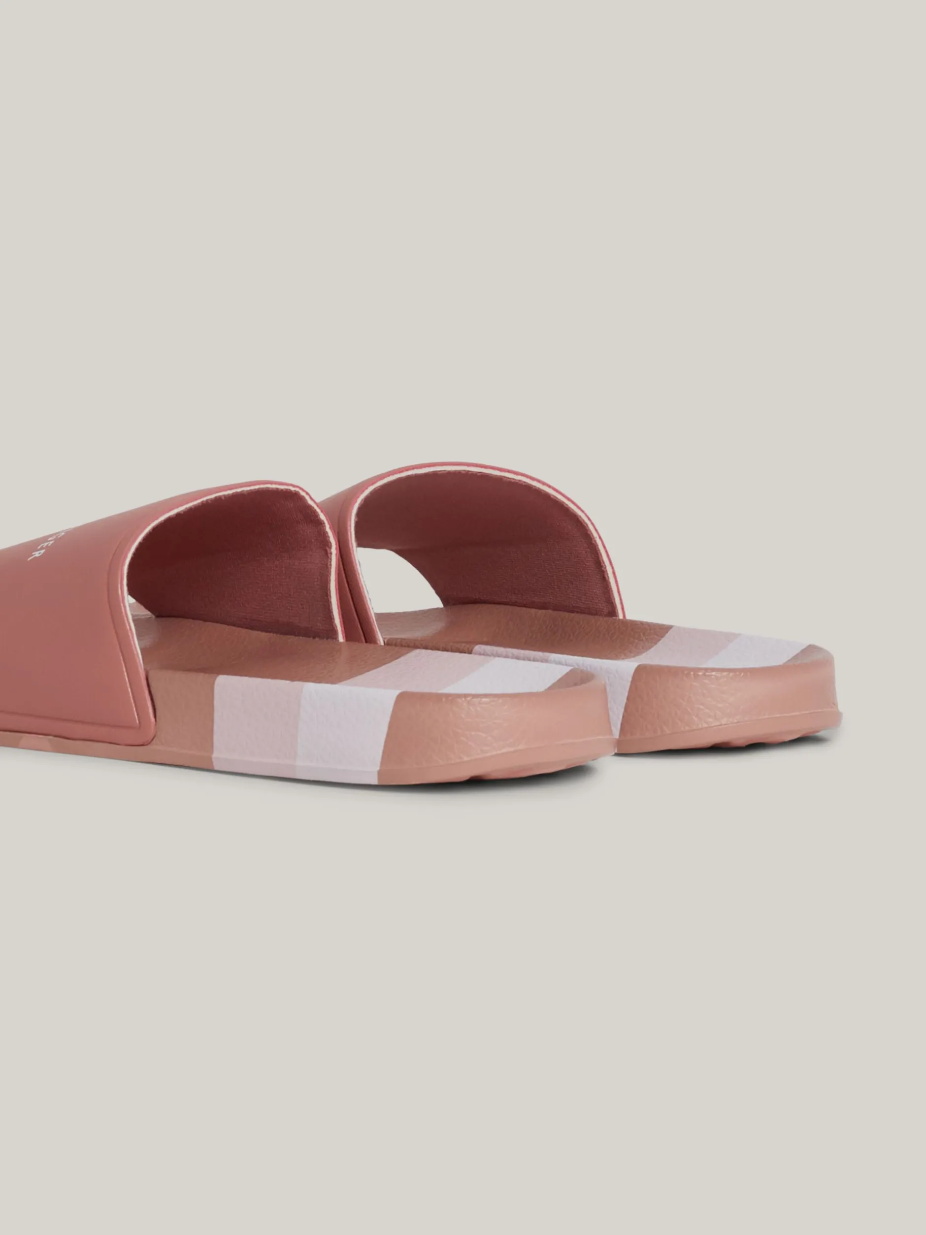 Obuwie I Akcesoria*Tommy Hilfiger Klapki Basenowe Z Motywem Pasków I Logo ANTIQUE ROSE