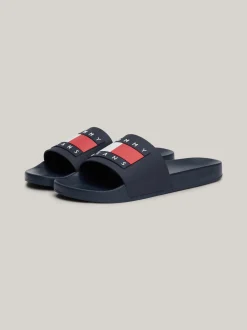 Sandały*Tommy Hilfiger Klapki Basenowe Z Naszywką DARK NIGHT NAVY