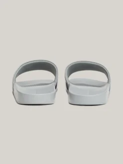 Sandały I Japonki*Tommy Hilfiger Klapki Basenowe Z Paskiem Z Logo ANTIQUE SILVER