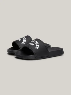 Obuwie I Akcesoria*Tommy Hilfiger Klapki Basenowe Z Półokrągłym Logo BLACK