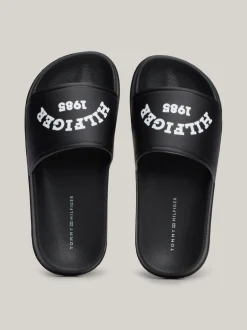 Obuwie I Akcesoria*Tommy Hilfiger Klapki Basenowe Z Półokrągłym Logo BLACK