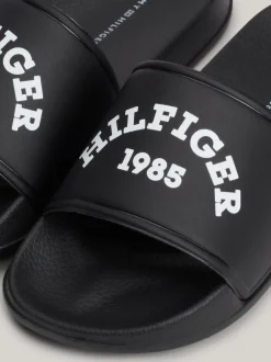Obuwie I Akcesoria*Tommy Hilfiger Klapki Basenowe Z Półokrągłym Logo BLACK