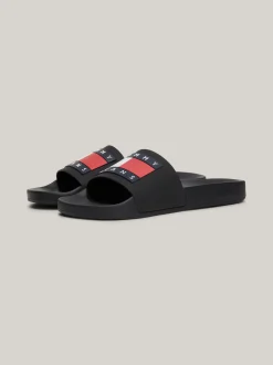 Sandały I Japonki*Tommy Hilfiger Klapki Basenowe Z Tłoczonym Logo BLACK