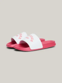 Obuwie I Akcesoria*Tommy Hilfiger Klapki Basenowe Z Zaokrąglonym Logo WHITE/FUCHSIA