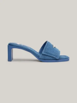 Sandały*Tommy Hilfiger Klapki Jeansowe Na Obcasie Klockowym DENIM