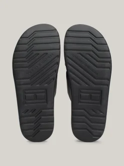Sandały I Japonki*Tommy Hilfiger Klapki Plażowe Z Paskami Na Krzyż BLACK
