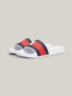 Sandały I Japonki*Tommy Hilfiger Klapki Z Flagą WHITE