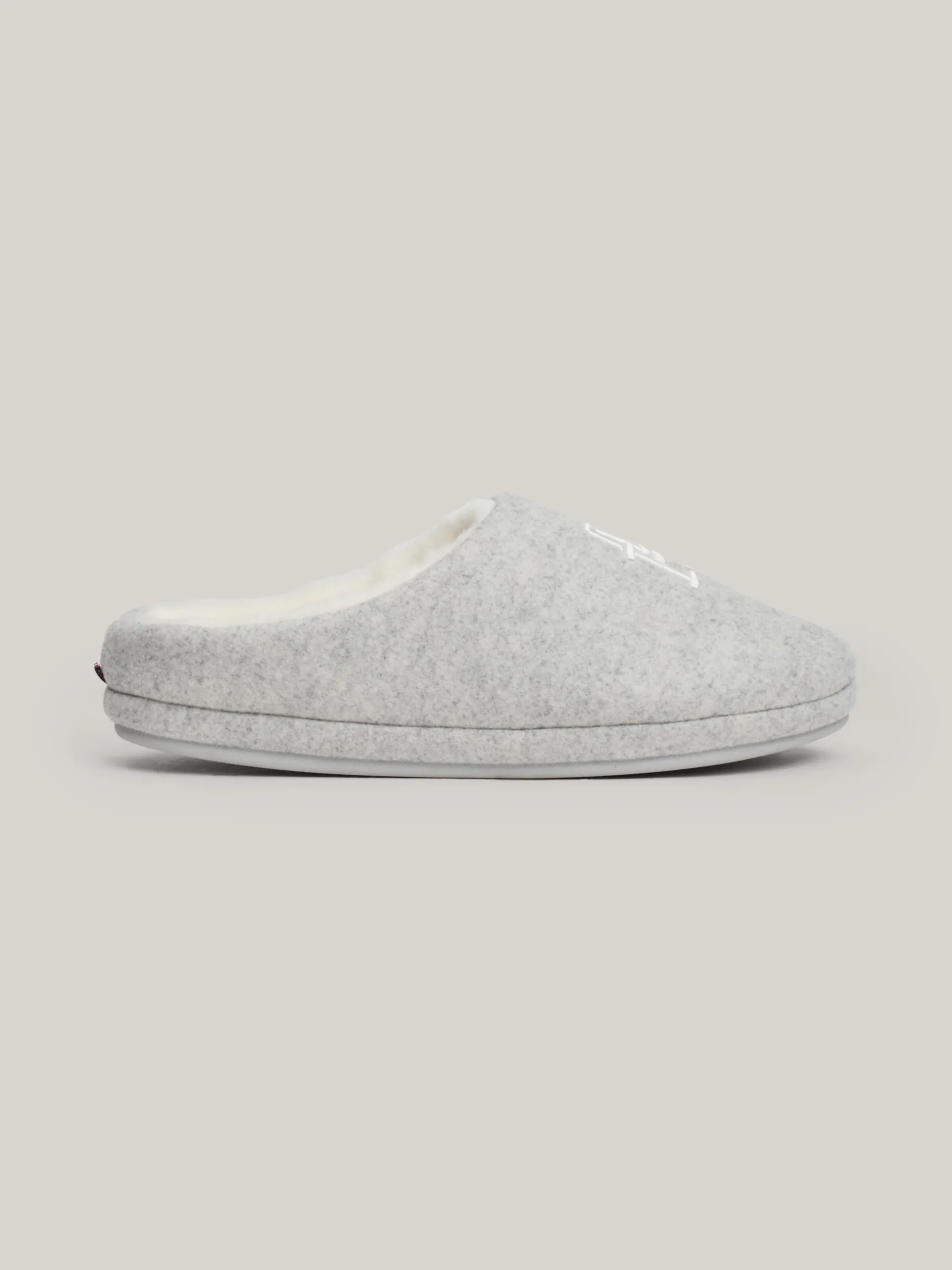 Płaskie Buty*Tommy Hilfiger Klapki Z Haftowanym Monogramem TH LIGHT GREY HEATHER