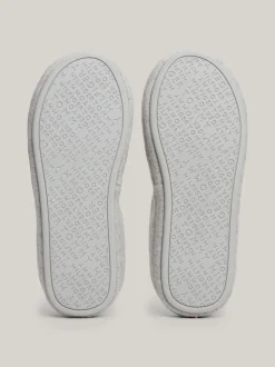 Płaskie Buty*Tommy Hilfiger Klapki Z Haftowanym Monogramem TH LIGHT GREY HEATHER