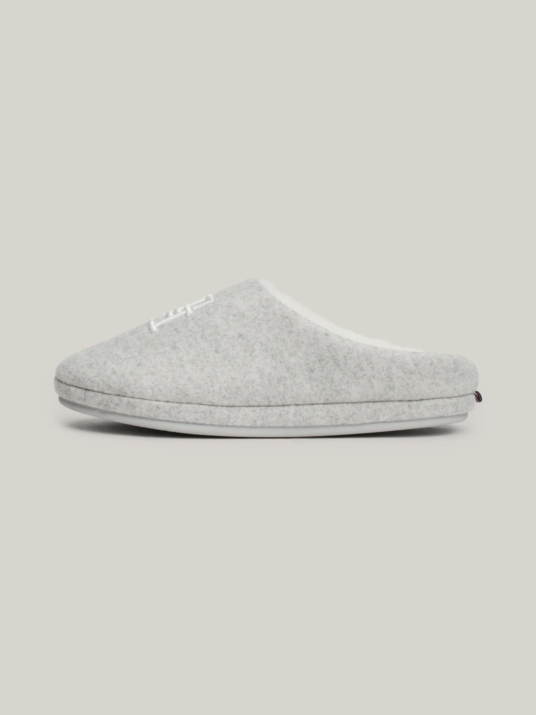 Płaskie Buty*Tommy Hilfiger Klapki Z Haftowanym Monogramem TH LIGHT GREY HEATHER