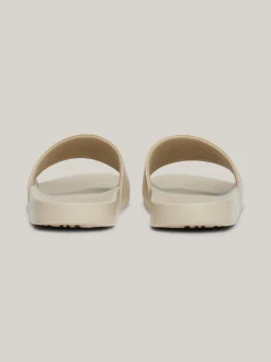 Sandały*Tommy Hilfiger Klapki Z Haftowanym Monogramem TH BEIGE