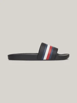Sandały I Japonki*Tommy Hilfiger Klapki Z Sygnowaną Wstawką BLACK