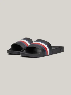 Sandały I Japonki*Tommy Hilfiger Klapki Z Sygnowaną Wstawką BLACK