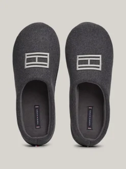 Buty Casual*Tommy Hilfiger Klapki Z Wyhaftowaną Flagą DARK ASH