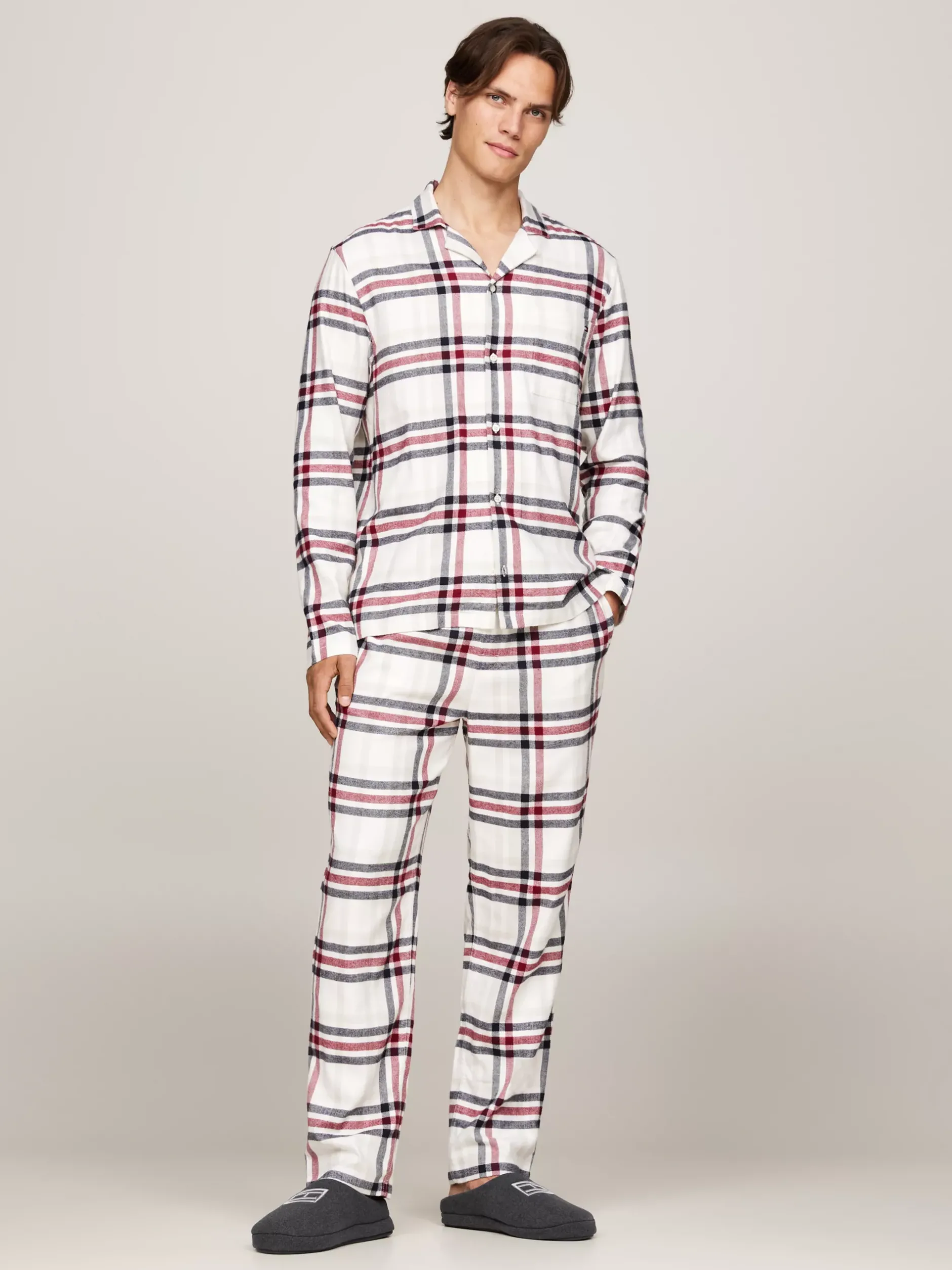 Buty Casual*Tommy Hilfiger Klapki Z Wyhaftowaną Flagą DARK ASH