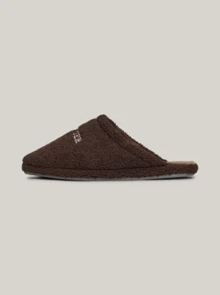 Buty Casual*Tommy Hilfiger Klapki Z Wyhaftowanym Logo DARK COFFEE