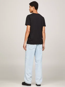 T-Shirty*Tommy Hilfiger Klasyczny T-shirt O Regularnym Kroju Z Bawełny Organicznej BLACK