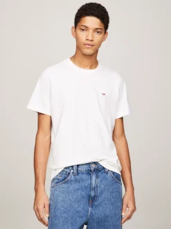 T-Shirty*Tommy Hilfiger Klasyczny T-shirt O Regularnym Kroju Z Bawełny Organicznej WHITE